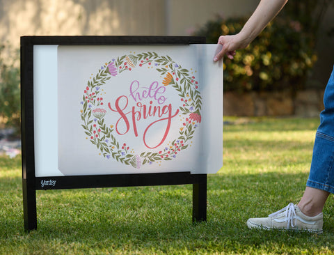 Hello Spring Wreath Yardsy Sign - Interchangeable