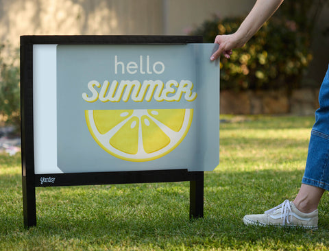 Hello Summer Lemon Yardsy Sign - Interchangeable