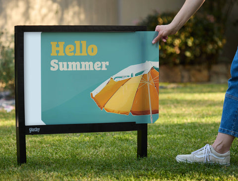Hello Summer Umbrella Yardsy Sign - Interchangeable