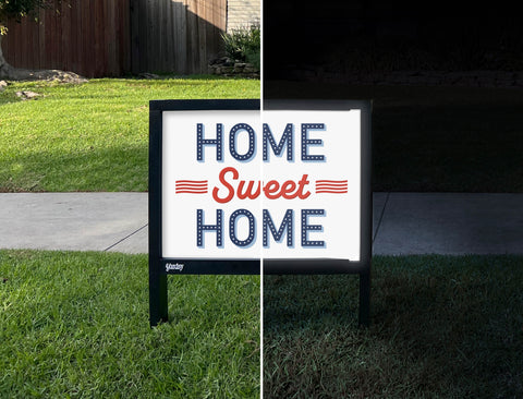 Home Sweet Home Yardsy Sign - Day Night