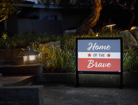 Home Of The Brave Yardsy Sign - Flat Feet