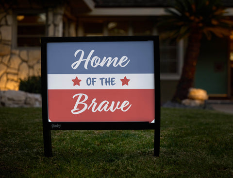 Home Of The Brave Yardsy Sign - Hero