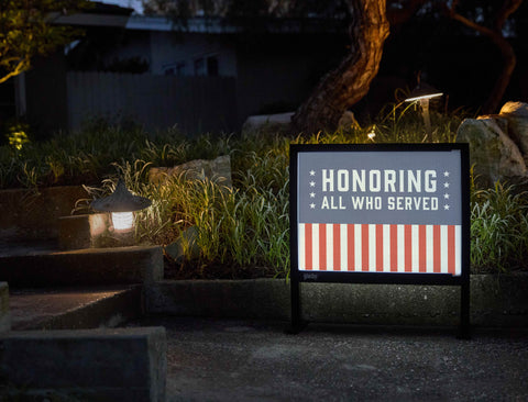 Honoring All Who Served Yardsy Sign - Flat Feet