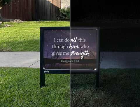 I Can Do All Through Him Yardsy Sign - Day Night