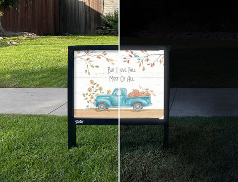 I Love Fall Most of All Yardsy Sign - Day Night
