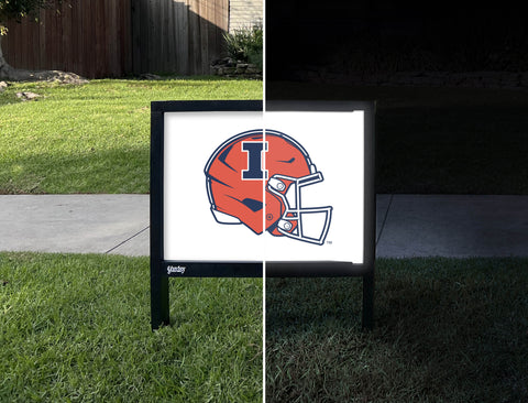 Illinois Helmet Mark White Yardsy Sign