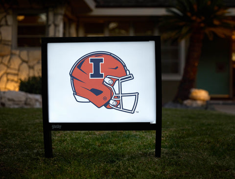 Illinois Helmet Mark White Yardsy Sign