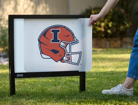 Illinois Helmet Mark White Yardsy Sign