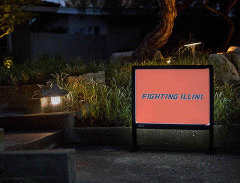 Illinois Fighting Illini Orange Yardsy Sign - Flat Feet