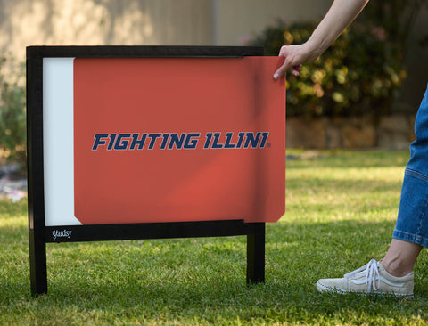 Illinois Fighting Illini Orange Yardsy Sign - Interchangeable