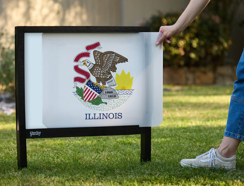 Illinois State Flag Yardsy Sign - Interchangeable