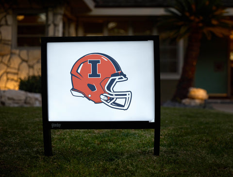 Illinois Helmet Mark White Yardsy Sign - Hero