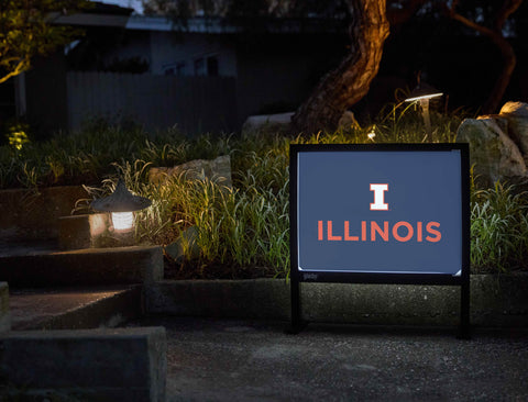 Illinois Institutional Mark Blue Yardsy Sign - Flat Feet