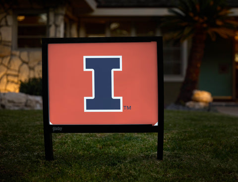 Illinois Primary Mark Orange Yardsy Sign - Hero