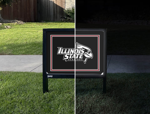 Illinois State Redbirds Black Yardsy Sign - Day Night