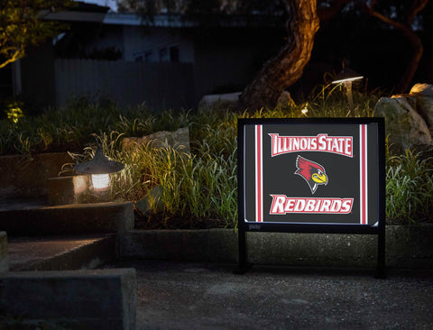 Illinois State Redbirds Head Black Yardsy Sign - Flat Feet