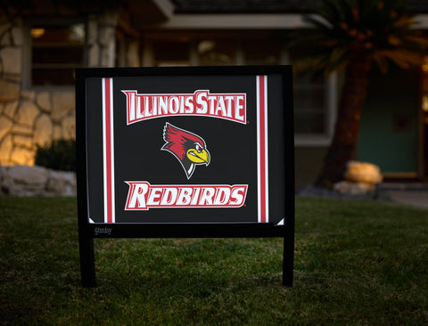 Illinois State Redbirds Head Black Yardsy Sign - Hero