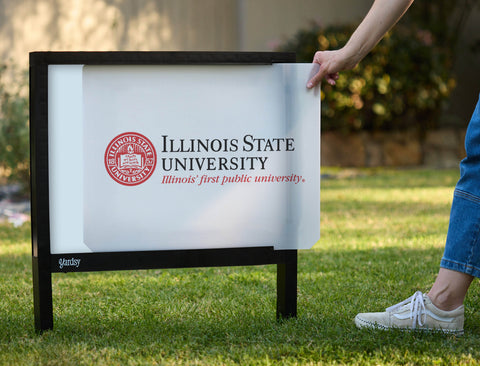 Illinois State University White Yardsy Sign - Interchangeable