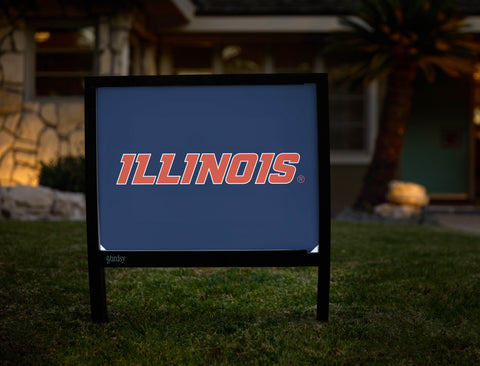Illinois Wordmark Blue Yardsy Sign - Hero