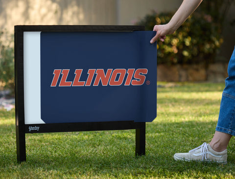 Illinois Wordmark Blue Yardsy Sign - Interchangeable