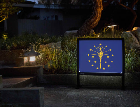 Indiana State Flag Yardsy Sign - Flat Feet