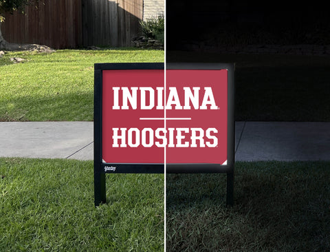 Indiana University Hoosiers Crimson Yardsy Sign - Day Night