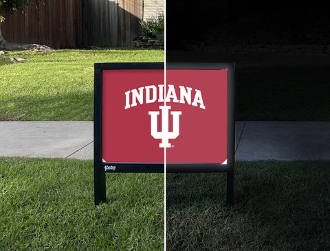 Indiana University IU Crimson Yardsy Sign - Day Night