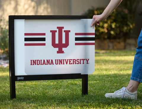 Indiana University Stripes White Yardsy Sign - Interchangeable