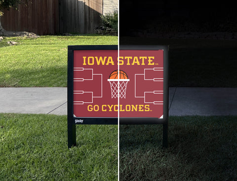 Iowa State Basketball Yardsy Sign - Day Night