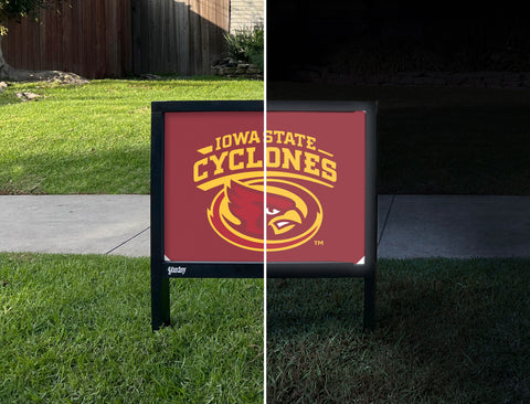 Iowa State Cyclones Red Yardsy Sign - Day Night