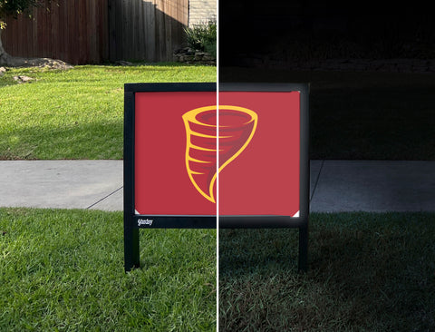 Iowa State Cyclones Solo Red Yardsy Sign - Day Night