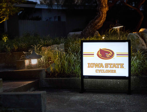 Iowa State Cyclones Stripes White Yardsy Sign - Flat Feet