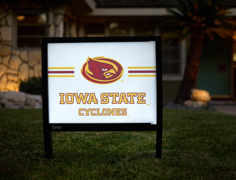 Iowa State Cyclones Stripes White Yardsy Sign - Hero