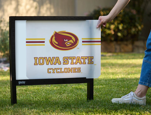 Iowa State Cyclones Stripes White Yardsy Sign - Interchangeable