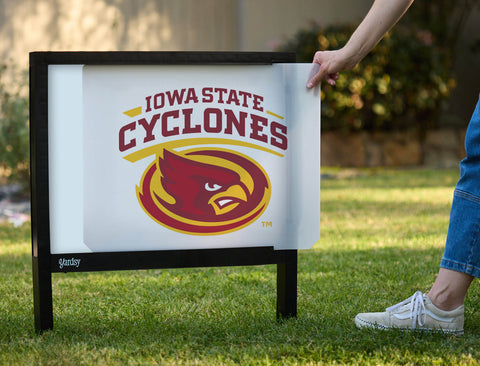 Iowa State Cyclones White Yardsy Sign - Interchangeable