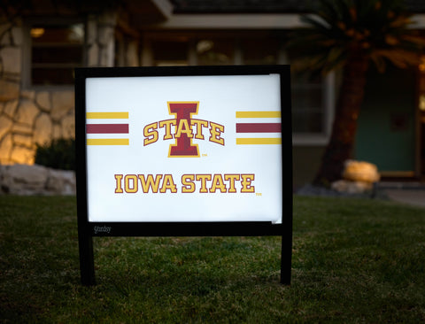 Iowa State Stripes White Yardsy Sign - Hero