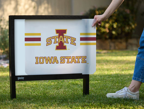 Iowa State Stripes White Yardsy Sign - Interchangeable