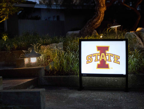 Iowa State White Logo Yardsy Sign - Flat Feet