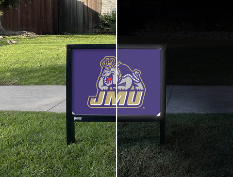 JMU Duke Dog Combo Purple Yardsy Sign - Day Night
