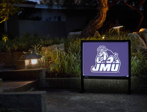 JMU Duke Dog Combo Purple And White Yardsy Sign - Flat Feet