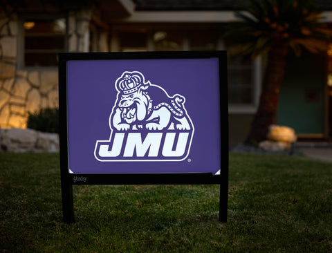 JMU Duke Dog Combo Purple And White Yardsy Sign - Hero