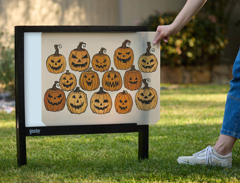 Jack O Lineup Pumpkin Halloween Yardsy Sign - Interchangeable