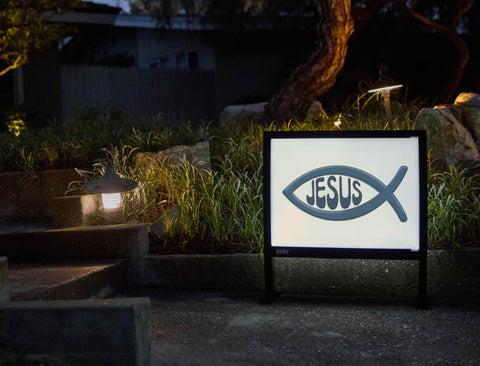 Jesus Fish Yardsy Sign - Flat Feet