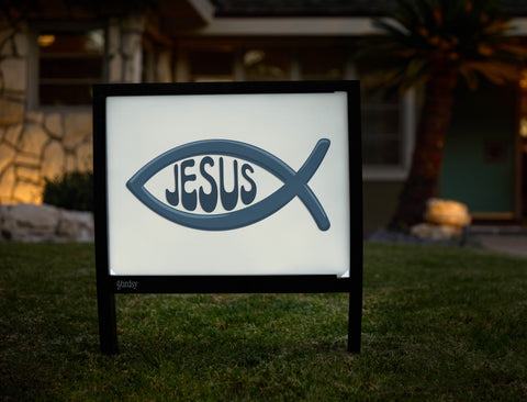 Jesus Fish Yardsy Sign - Hero