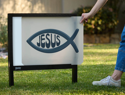 Jesus Fish Yardsy Sign - Interchangeable