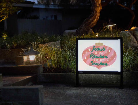 Jesus Is The Reason For The Season Yardsy Sign - Flat Feet