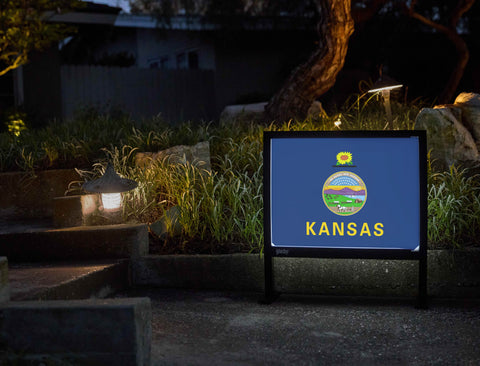 Kansas State Flag Yardsy Sign - Flat Feet