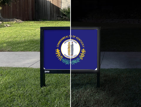 Kentucky State Flag Yardsy Sign - Day Night