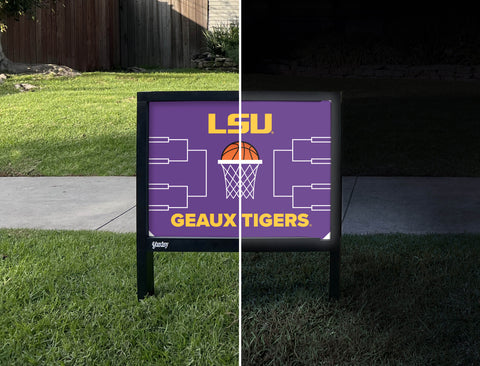 LSU Basketball Yardsy Sign - Day Night