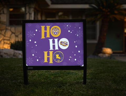 HO HO HO Purple LSU Yardsy Sign - Hero